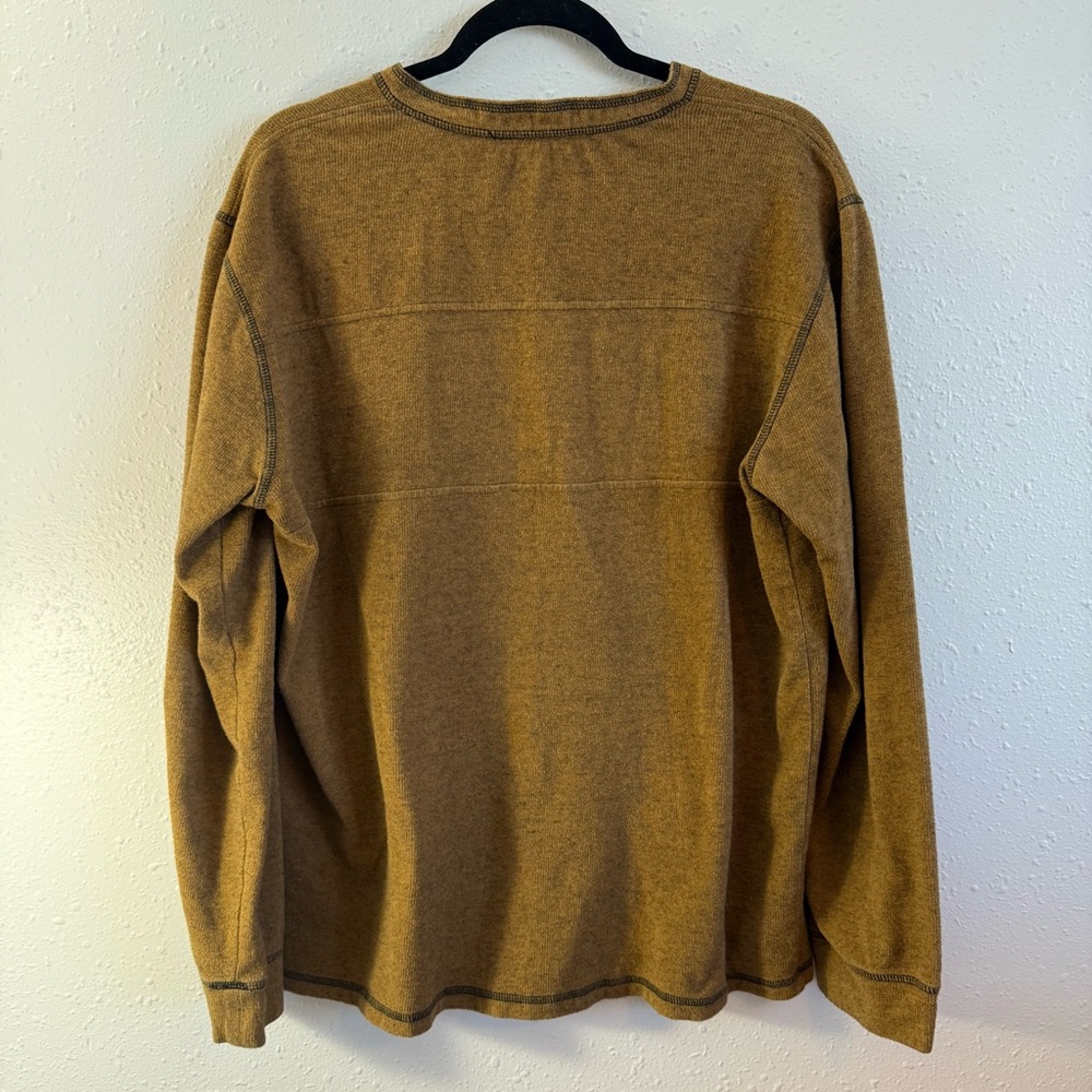 ETE Men's Tan Long‎ Sleeve Henley - Picture 2 of 5